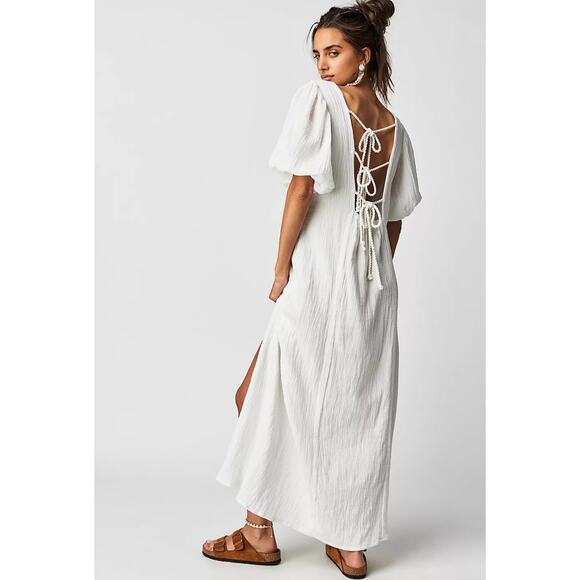 New Free People x Jen's Pirate Booty Paraguay Boho Maxi Gown $252 MEDIUM White - Picture 1 of 5